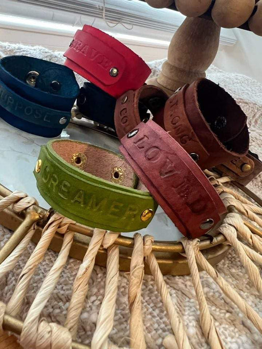 Double Cuff Leather Bracelets