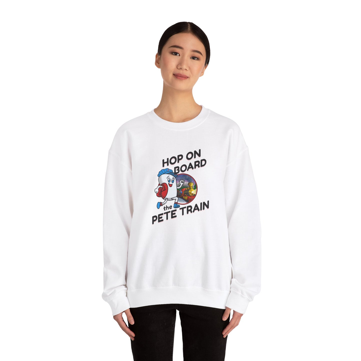 Hop On Board the Pete Train (Holiday Exclusive) | Unisex Heavy Blend™ Crewneck Sweatshirt