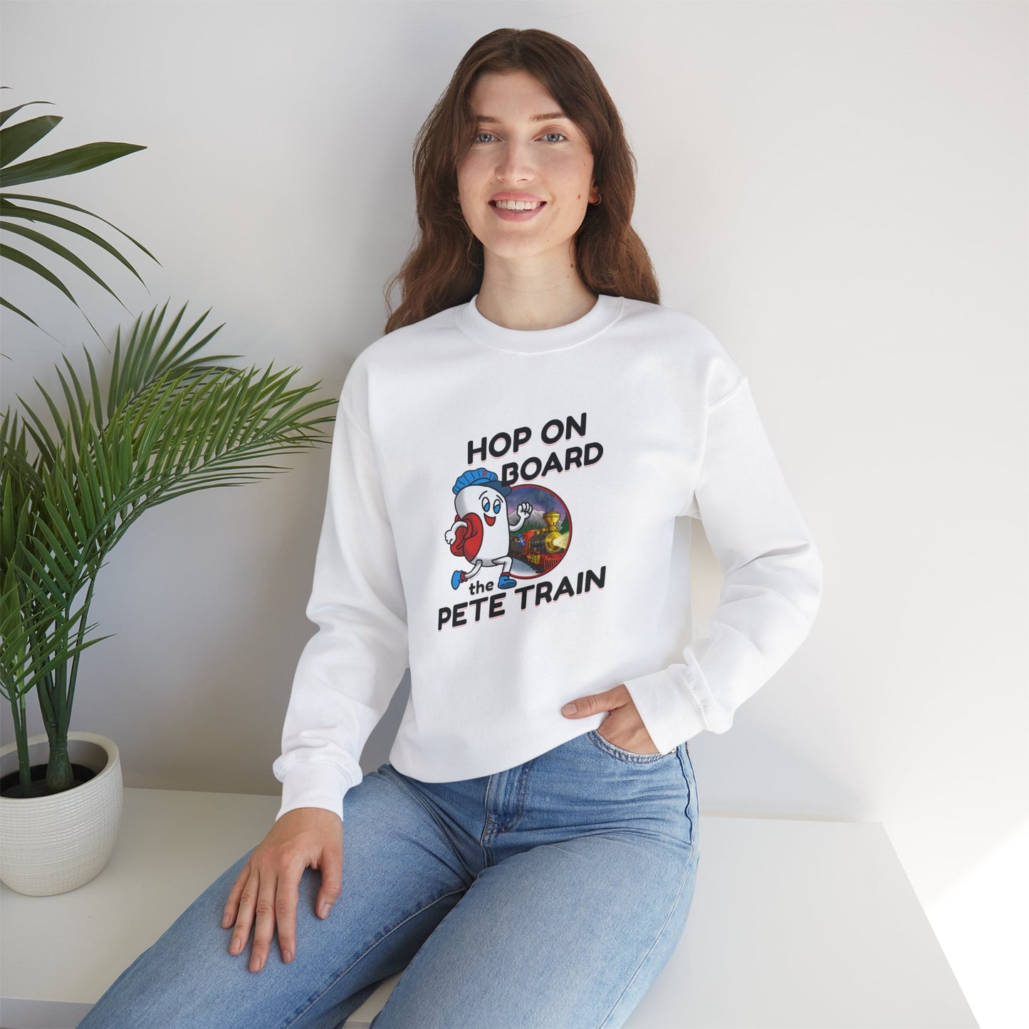 Hop On Board the Pete Train (Holiday Exclusive) | Unisex Heavy Blend™ Crewneck Sweatshirt