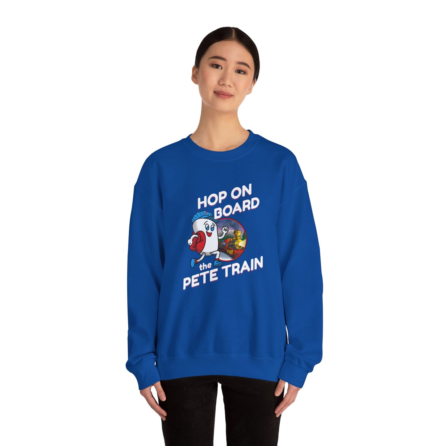 Hop On Board the Pete Train (Holiday Exclusive) | Unisex Heavy Blend™ Crewneck Sweatshirt