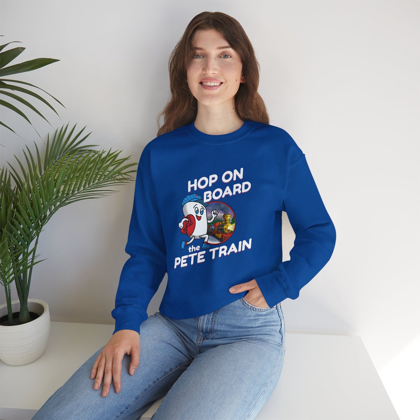 Hop On Board the Pete Train (Holiday Exclusive) | Unisex Heavy Blend™ Crewneck Sweatshirt