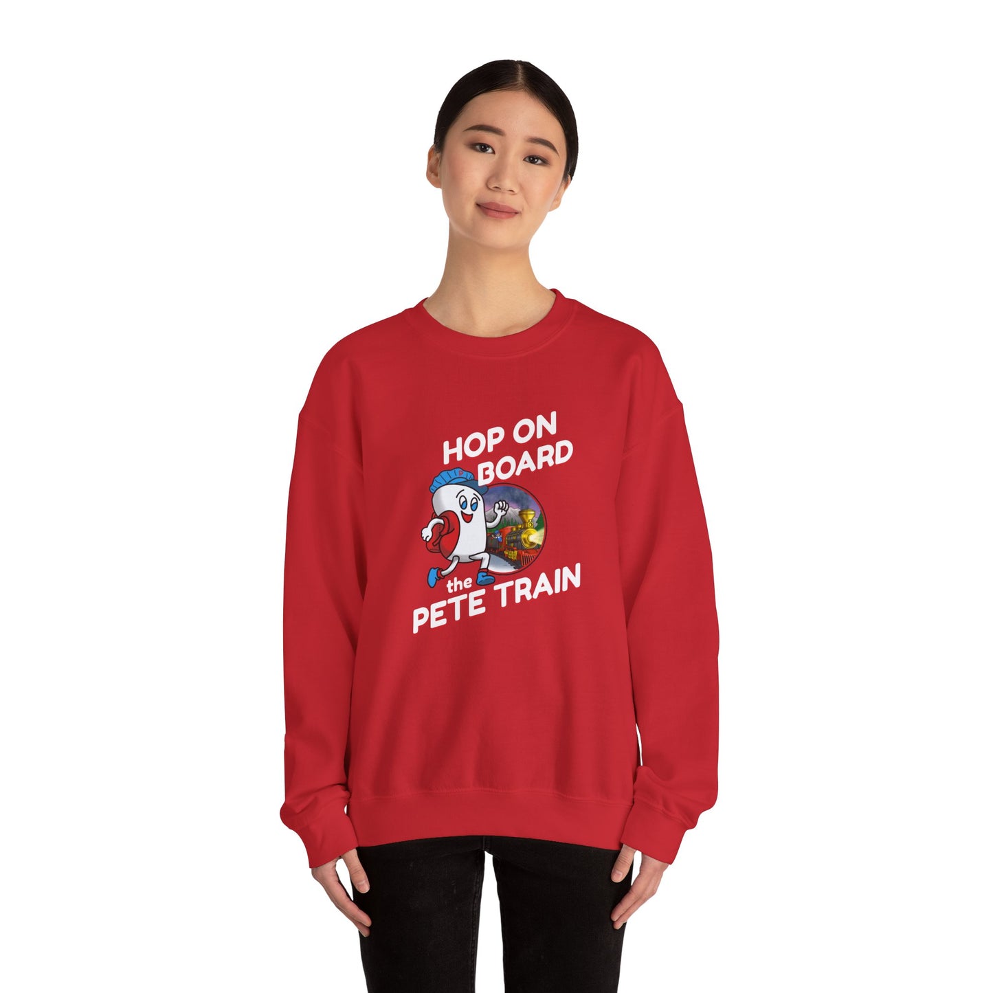 Hop On Board the Pete Train (Holiday Exclusive) | Unisex Heavy Blend™ Crewneck Sweatshirt
