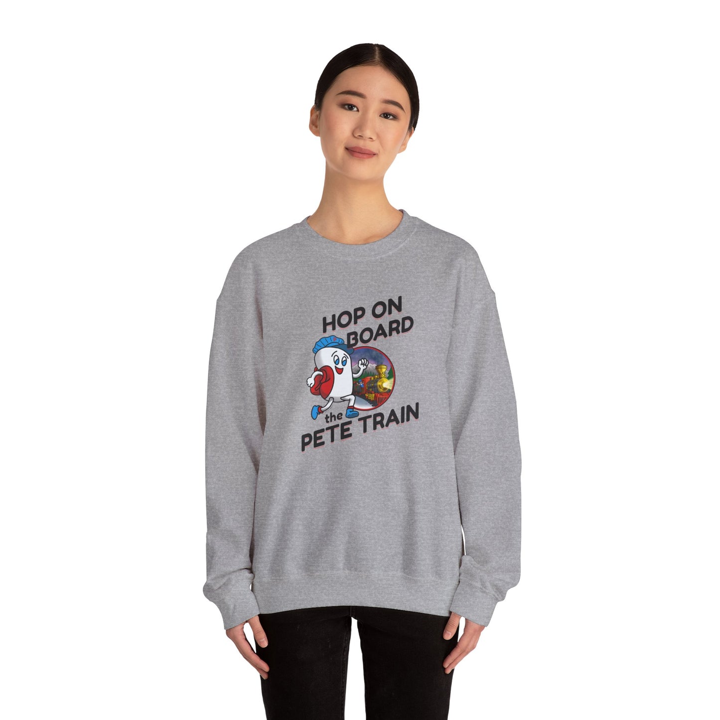 Hop On Board the Pete Train (Holiday Exclusive) | Unisex Heavy Blend™ Crewneck Sweatshirt